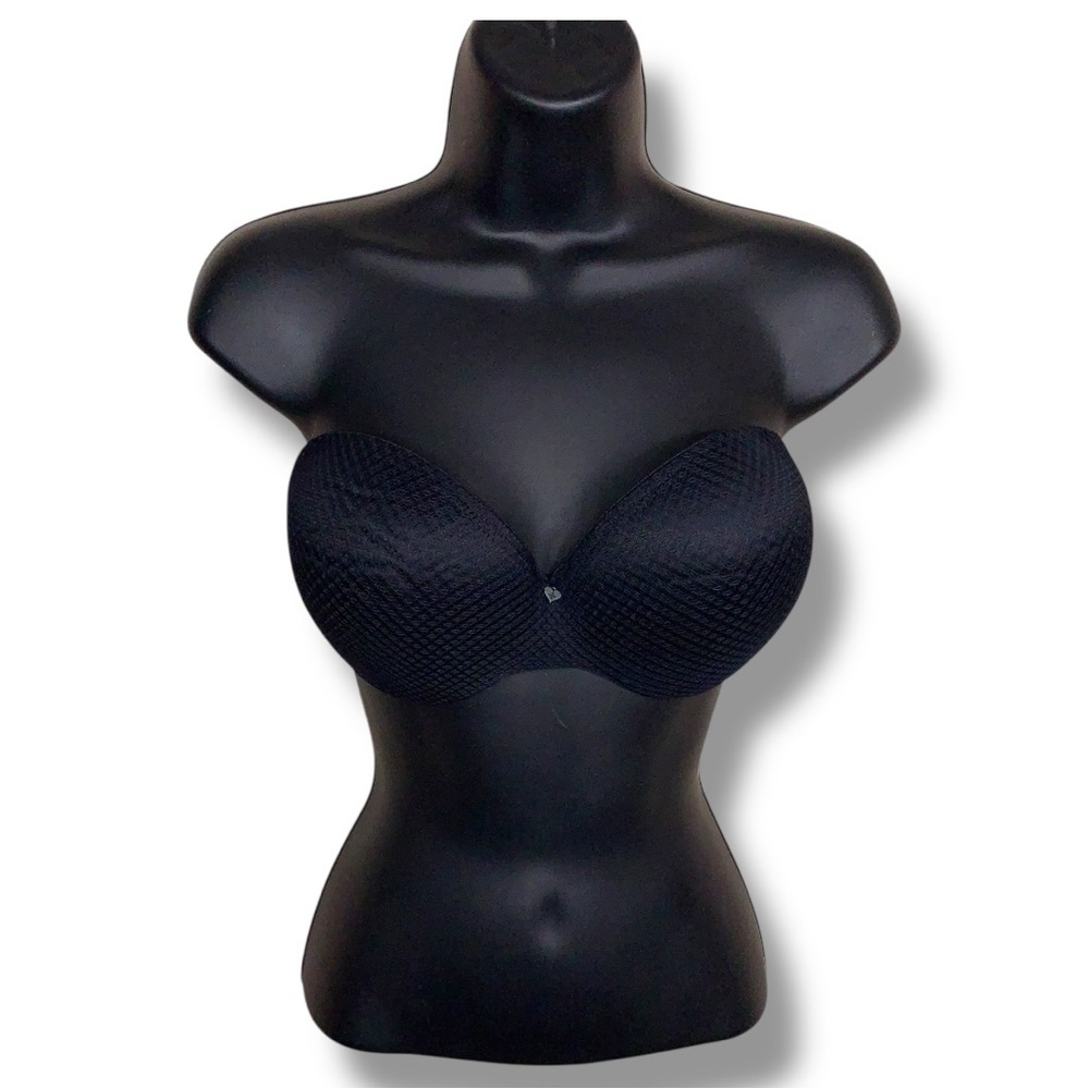 34DD Blackheart Strapless Bra Lined Underwire Push Up Style Goth